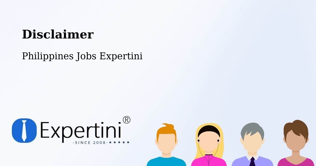 Disclaimer – Pasacao - Philippines Jobs Expertini